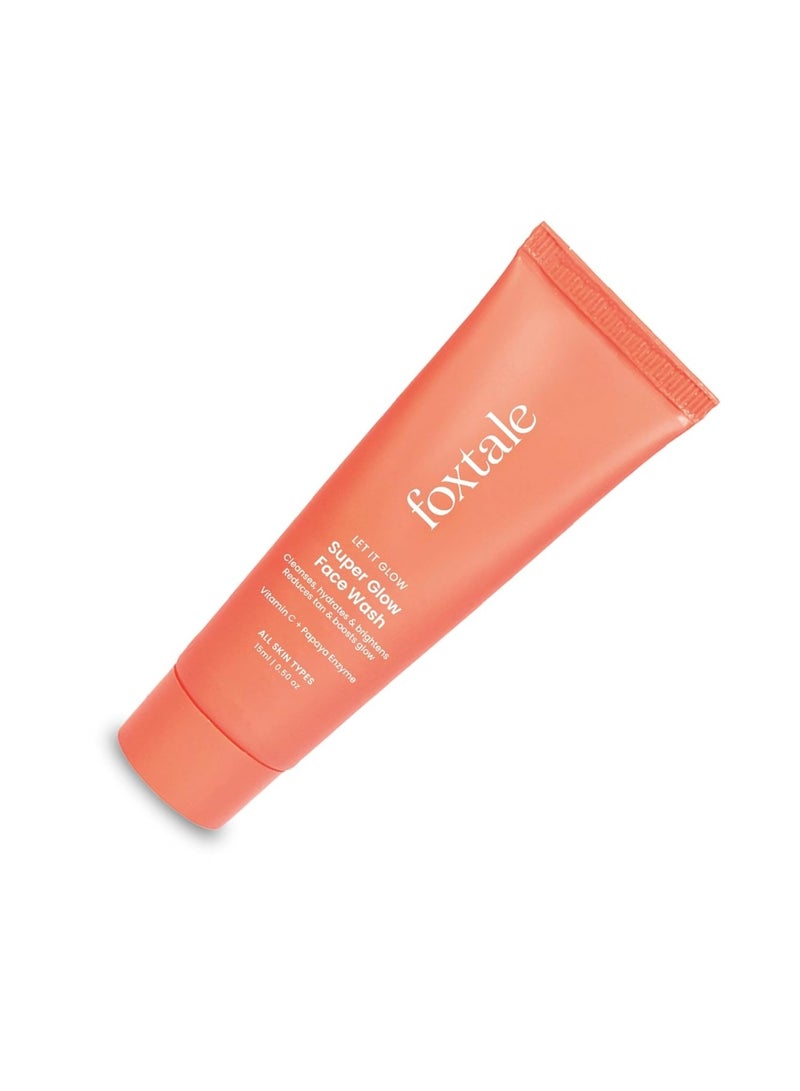 Foxtale Vitamin C Super Glow Face Wash with Papaya enzyme | Reduces Tan | Boosts Glow | Gently Exfoliates & Brightens Skin | Reduces Pigmentation | Face Wash for Men & Women- 15ml - Image 2